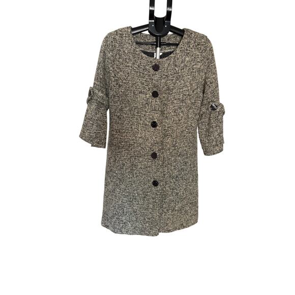 CMC Textured Button Front Coat Jacket M USA Tweed Knit Retro Minimalist - Picture 2 of 9